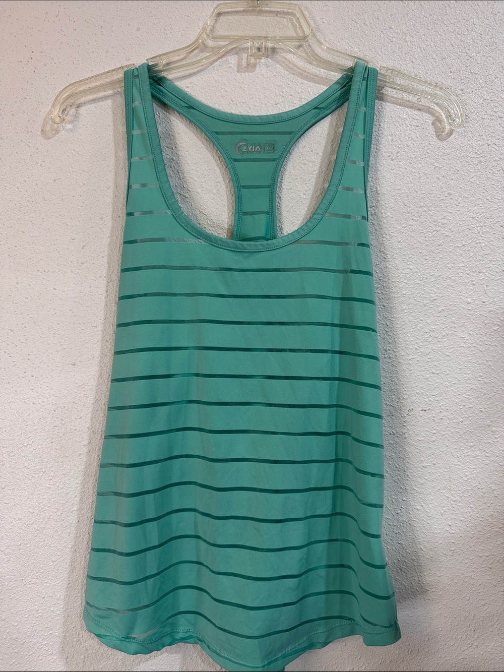 ZYIA Mint Striped Racerback Tank Top